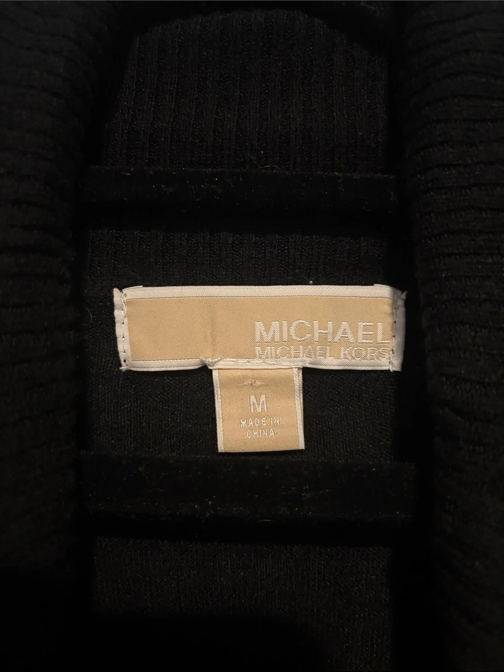 Michael Kors Cold-Shoulder Knit Sweater with Draped Collar
